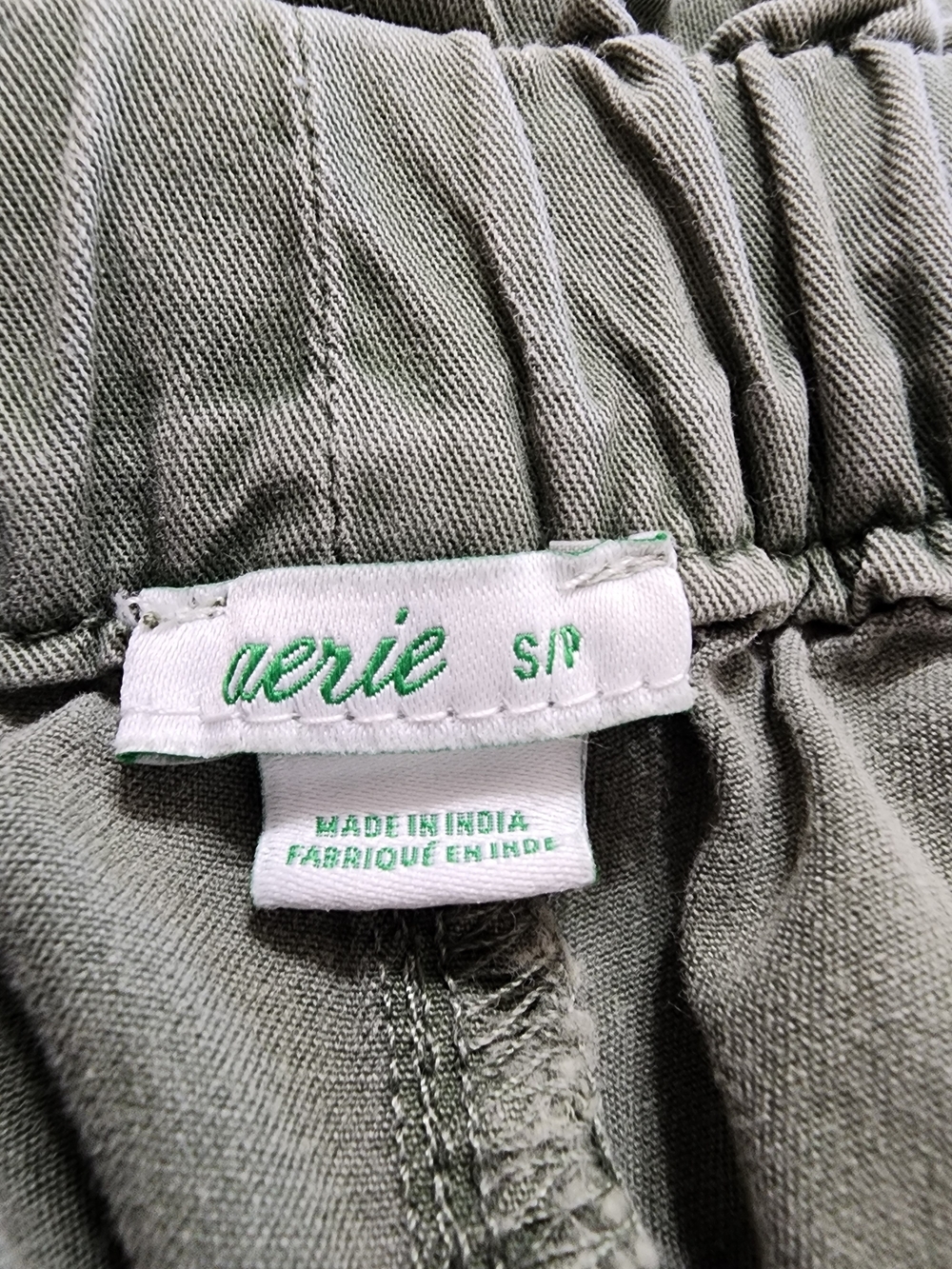 Aerie Olive Green Woven Pull On Utility Shorts Cotton Size S - Picture 8 of 11